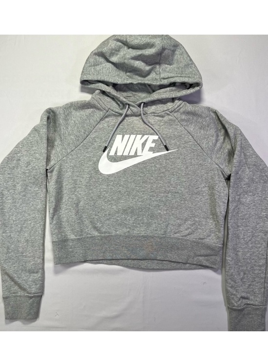 Nike Tops - Nike Women’s Cropped Grey Hoodie Logo